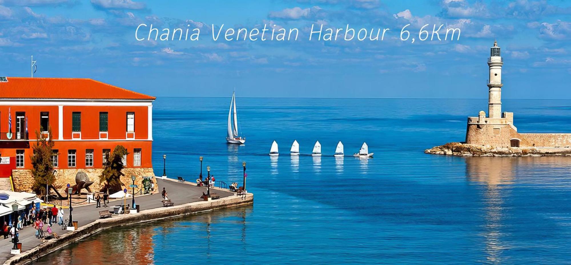 Souda Bay View With Private Pool Near Chania City Kültér fotó