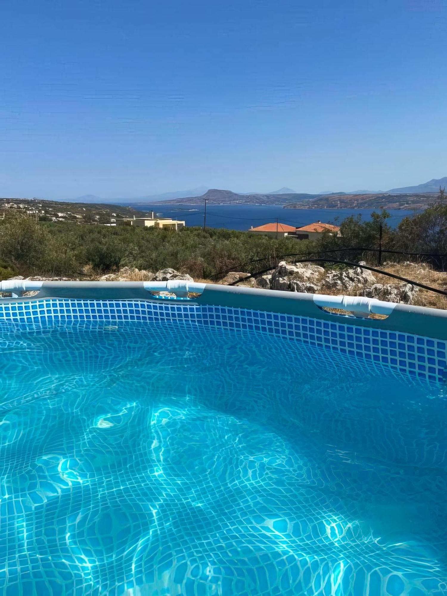 Souda Bay View With Private Pool Near Chania City Kültér fotó